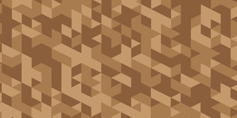 Seamless colorful grid metallic triangle geometric Brown and dark triangle pattern structure textile fabric vector repeat square overlap texture background.