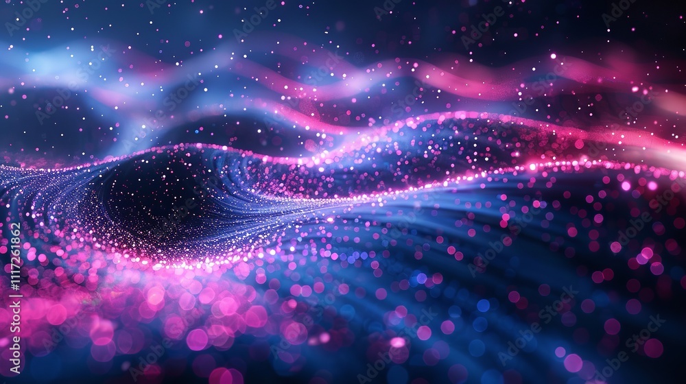 Aufkleber abstract digital wave of particles. futuristic point wave. technology background.