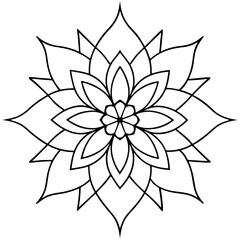 black and white flowers, abstract-mandala-floral-vector