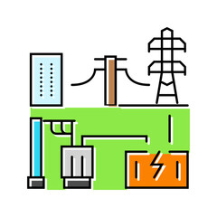 connectivity electric grid color icon vector. connectivity electric grid sign. isolated symbol illustration