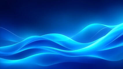 Fototapeta premium Liquid Blue Abstract: Serene, flowing waves of vibrant blue create a captivating abstract background. Perfect for tech, design, or wellness themes. 