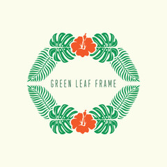 Tropical leave abstrack frame nature vector image.shape and logo vector