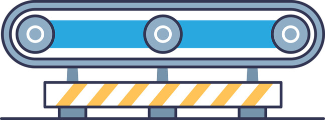 Fototapeta premium Illustration of a conveyor belt with rollers, symbolizing automation and efficiency.