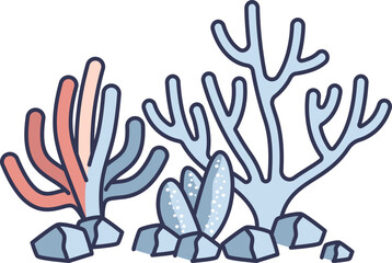 Illustration of bleached coral, symbolizing marine ecosystem threats.