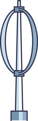 Naklejka premium Illustration of a Darrieus wind turbine with vertical blades, symbolizing renewable energy.