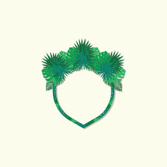 Tropical leave abstrack frame nature vector image.shape and logo vector