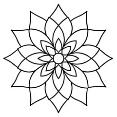 flower isolated on white, abstract-mandala-floral-vector-illustration