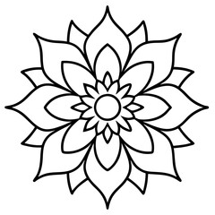 lotus flower isolated on white, Original name(s): water-mandala-floral-vector-illustration