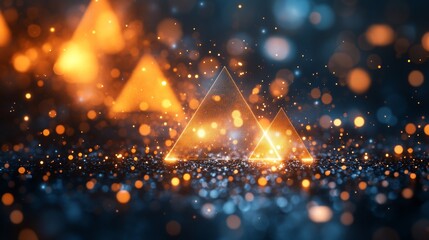 Neon Geometric Shapes Glowing Brightly