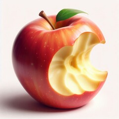 red apple with a bite