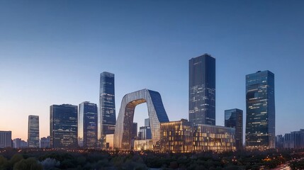 Obraz premium city skyline at night 