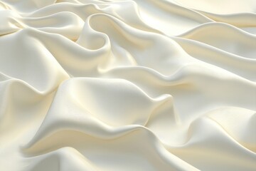 Obraz premium Flowing, rippling, luxurious ivory or cream-colored satin fabric.