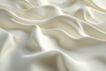 Obraz premium Creamy white silk or satin fabric with folds and drapes.