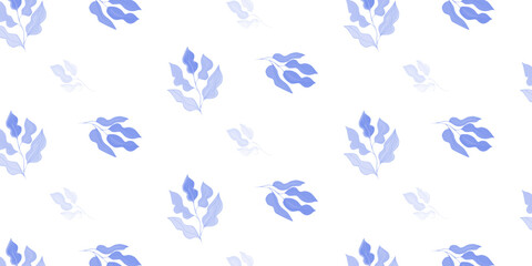 Seamless vector pattern, twigs and leaves, for bed linen, wallpaper and texture