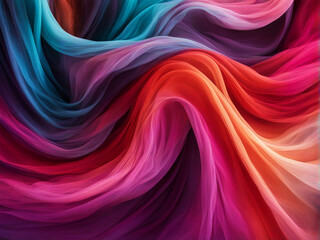Fine Intricate Marble-like Flows of Colorful Paint with Wavy Basic Structure Background