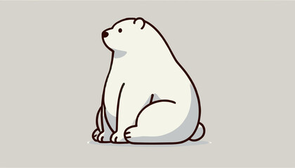 Concept vector illustration of a white bear