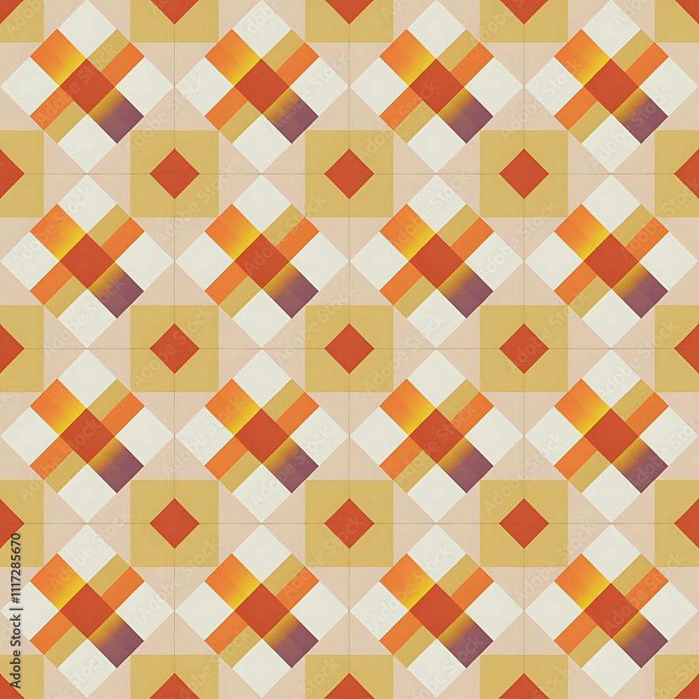 Aufkleber modern thai checkered pattern with alternating colors digital art abstract design vibrant style geom