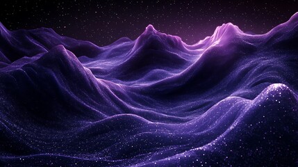 Obraz premium A celestial gradient blending deep shades of purple into black, enriched with subtle speckled noise and faint star-like textures, luminous and dreamy, crisp and vivid high-resolution art. --ar 16:9
