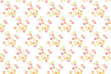 筆タッチの手描きの丸が並んだ背景イラスト