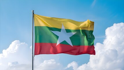 Myanmar National Flag – Celebrating Independence Day, Victory Day, Rich Cultural Heritage, National Unity, sovereignty and the Spirit of Freedom