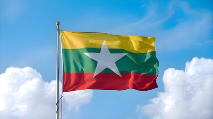 Myanmar National Flag – Celebrating Independence Day, Victory Day, Rich Cultural Heritage, National Unity, sovereignty and the Spirit of Freedom