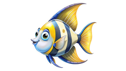 Naklejka premium Cartoon Clown fish on a Transparent Background
