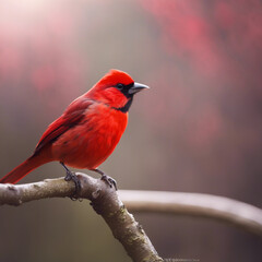 Red Bird Animal Closeup