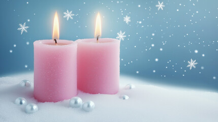 A Frosty Wonderland Candles and Pearls in the Snow