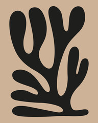 black fluidity silhouette of sea coral