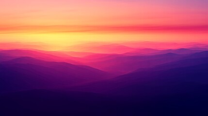 Obraz premium A luminous gradient of warm sunset tones fading from bright orange to a deep, serene purple, enriched with fine digital noise, glowing lightly in a minimalist style, high resolution, crisp details.