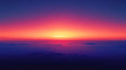 Obraz premium A luminous gradient of warm sunset tones fading from bright orange to a deep, serene purple, enriched with fine digital noise, glowing lightly in a minimalist style, high resolution, crisp details.