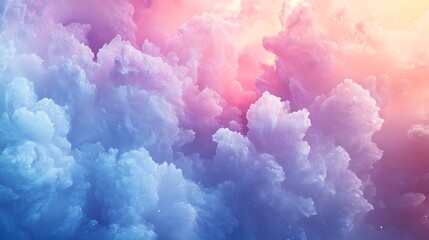 Fototapeta premium A radiant pastel gradient transitioning from light lilac into powder blue, overlaid with soft digital noise and glowing accents for a serene, ethereal effect, ultra hd resolution. --ar 16:9
