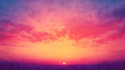 Fototapeta premium A radiant sunset gradient blending bold orange into soft lavender pink, textured with delicate noise and glowing accents, evoking warmth and nostalgia, ultra high-definition artwork. --ar 16:9