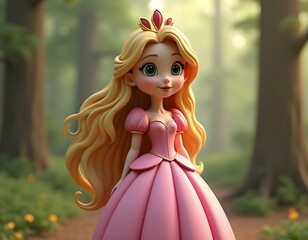 Fantasy Princess in a Royal Gown with a Crown
