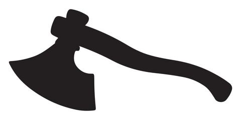 Black axe silhouette isolated on white background. Axe icon vector illustration