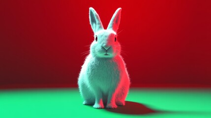 3D rendering of rabbit and snow. Soft as velvet, keeps you warm and cozy, lovely and heals the heart