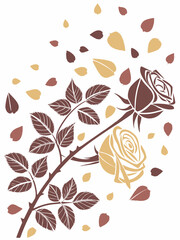 Rose petals arranged in random patches of gold, silver, and bronze hues.

