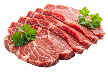Sliced Fresh Meat. PNG.