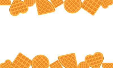 Frame waffle bakery sweet food dessert clipart flat illustration