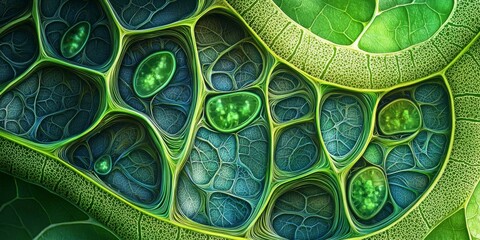 Microscopic Leaf Structure Chloroplasts Photosynthesis Botany Nature