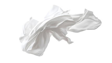 White paper flying, sheet falls and twists isolated on transparent background