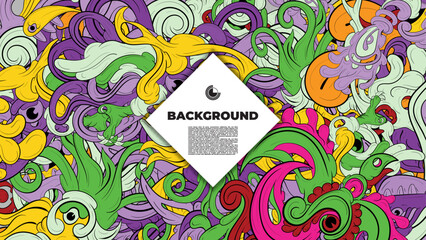 colorful psychedelic illustration for any design such as background, music festival, bookcover, summer flayer, homepage, landing page.