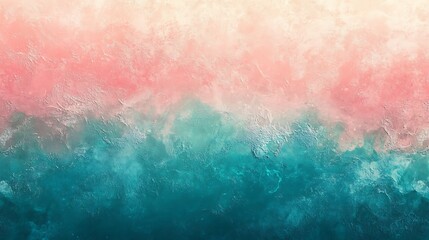 Fototapeta premium A tropical-inspired gradient of warm pink blending into ocean teal, accented with subtle digital noise for texture and glowing edges for a radiant, exotic vibe, ultra high-quality design. --ar 16:9