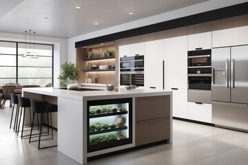 Modern Kitchen Design With Integrated Herb Garden