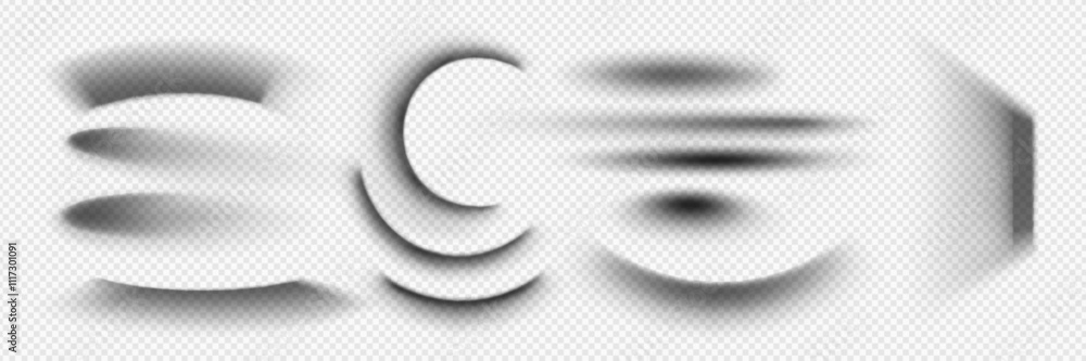 Poster 3d shade box effect. realistic black vector shadow. soft gradient ellipse border isolated mockup tem