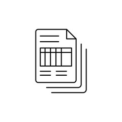 Outline Icon Data File for Analytics, represents an analytics report