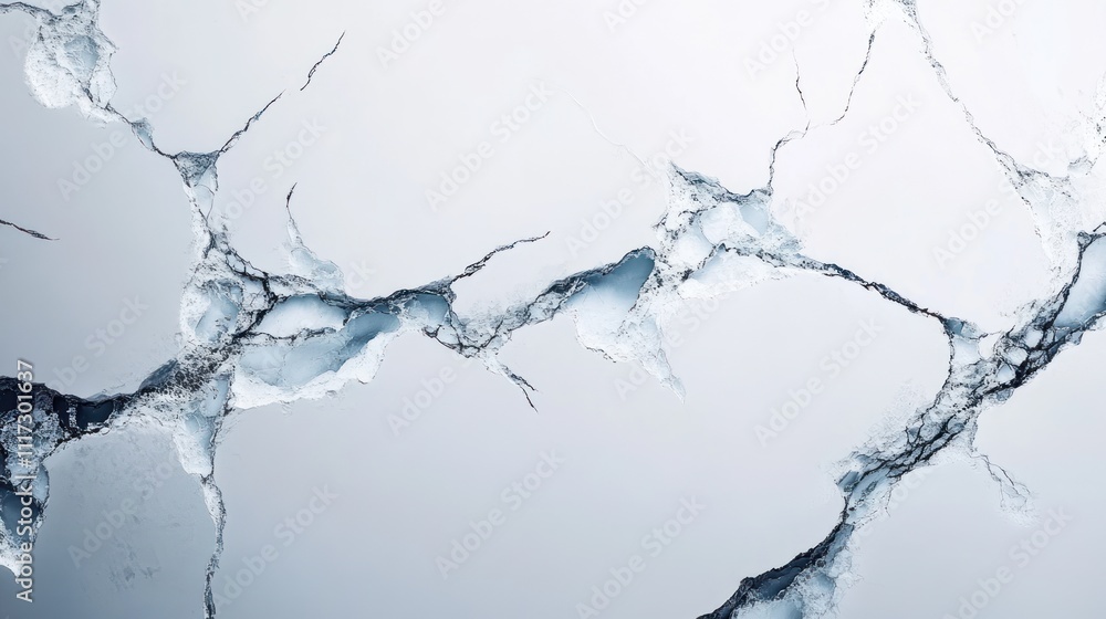 Poster abstract ice fracture pattern aerial view
