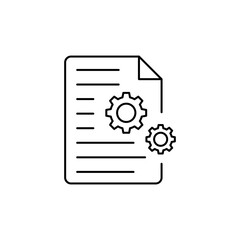 Outline Icon Cogs for Analytics, depicting data processing and manipulation.
