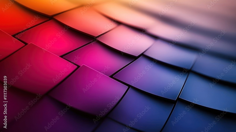 Poster Abstract Colorful Geometric Square Pattern Design
