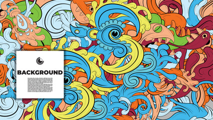 colorful psychedelic illustration for any design such as background, music festival, bookcover, summer flayer, homepage, landing page.
